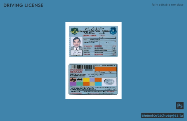 Beispielansicht eines Führerscheins aus Pakistan, Islamabad